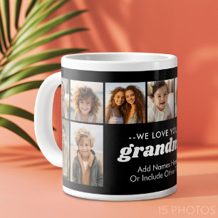 We Love You Grandma - 15 Photo Collage Large Coffee Mug