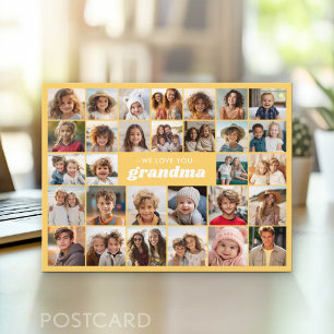 We Love You Grandma - 30 Photo Collage Postcard