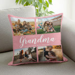 We Love You Grandma 4 Photo Collage Throw Pillow<br><div class="desc">Say we love you to grandma this holiday season with a personalized Christmas gift throw pillow featuring 4 of your favourite photos and grandchildren kids names and . All text in this design is editable so you can add your own message or text. Available in a variety colours, styles and...</div>