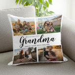 We Love You Grandma 4 Photo Collage Throw Pillow<br><div class="desc">Say we love you to grandma this holiday season with a personalized Christmas gift throw pillow featuring 4 of your favourite photos and grandchildren kids names and . All text in this design is editable so you can add your own message or text. Available in a variety colours, styles and...</div>