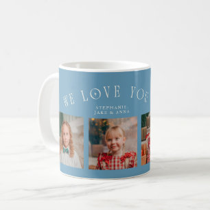 We Love You Grandma 4-Photo Denim Blue Coffee Mug
