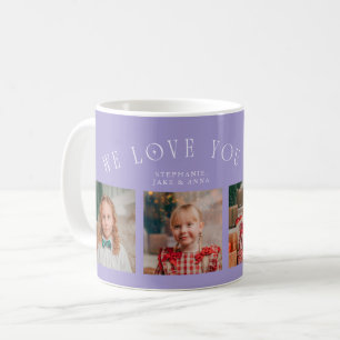 We Love You Grandma 4-Photo Lilac Coffee Mug