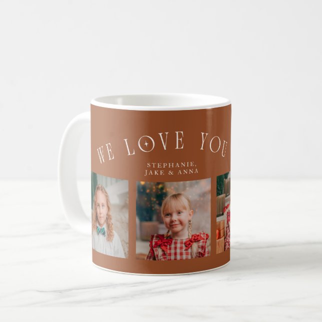 We Love You Grandma 4-Photo Terracotta Coffee Mug (Front Left)
