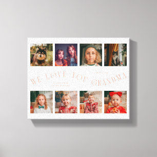 We Love You Grandma   8 Photo Grid Peach Canvas Print