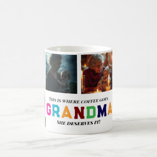 We Love You Grandma Custom 6-Photo Coffee Mug