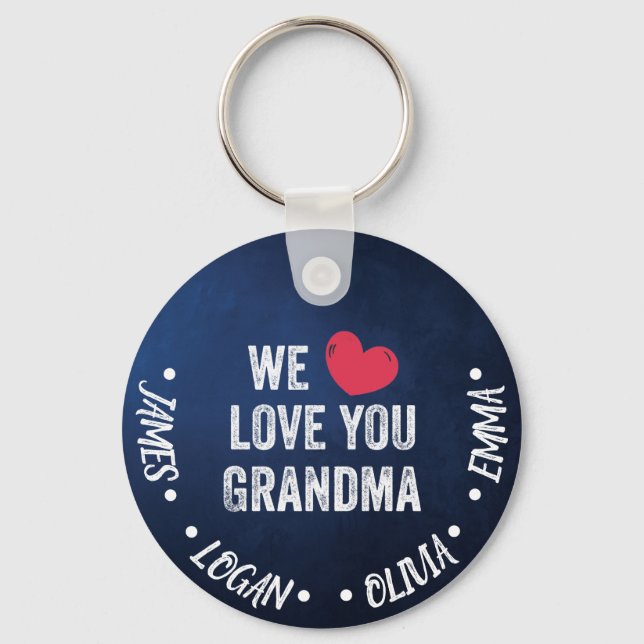 We love you Grandma, Custom Names Keychain (Front)