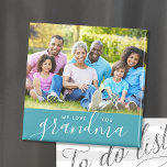 We Love You Grandma Custom Photo Magnet<br><div class="desc">Affordable custom printed magnets personalized with your photos and text. Add a special photo with your mother or grandmother for Mother's Day. Text reads "We Love You Grandma" or customize it with your own message. Use the design tools to add more photos, change the background colour and edit the text...</div>