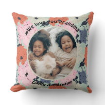 We love you grandma floral custom photo and names