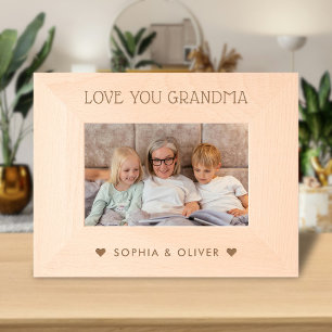 We Love You Grandma, Grandchildren Name Photo Etched Frames