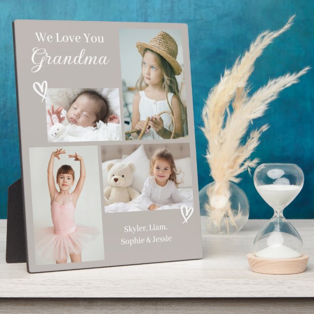 We Love You Grandma Grandkids Photo Collage Plaque (Side)