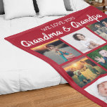 We Love You Grandma & Grandpa Photo Collage Fleece Blanket<br><div class="desc">Give your grandma and Grandpa something special this christmas or any other occassion! Wrap them up in this gorgeous photo collage blanket with text tht reads 'WE LOVE YOU GRANDMA AND GRANDPA' . The font style, size and colour can be changed by clicking on the customize further link after personalizing....</div>