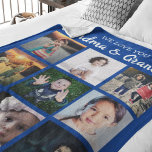 We Love You Grandma & Grandpa Photo Collage Fleece Blanket<br><div class="desc">Give your grandma and Grandpa something special this christmas or any other occassion! Wrap them up in this gorgeous photo collage blanket with text tht reads 'WE LOVE YOU GRANDMA AND GRANDPA' . The font style, size and colour can be changed by clicking on the customize further link after personalizing....</div>