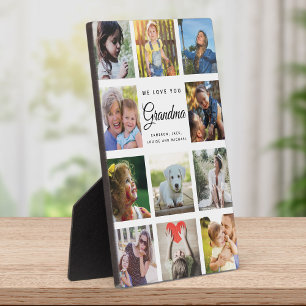 WE LOVE YOU Grandma Modern Instagram Photo Collage Plaque