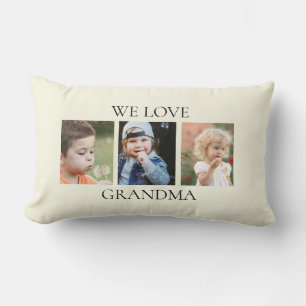 We Love You Grandma Pale Yellow Throw Pillow