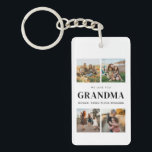 We Love You Grandma Personalized 4 Photo Collage Keychain<br><div class="desc">Say we love you to grandma this with a personalized gift keychain featuring 4 of your favourite photos and grandchildren kids names. All text in this design is editable so you can add your own message or text. Available in a variety colours,  styles and products.</div>