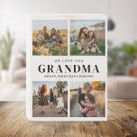 We Love You Grandma Personalized 4 Photo Collage Wooden Box Sign<br><div class="desc">Say we love you to grandma this holiday season with a personalized Christmas gift wood sign featuring 4 of your favourite photos and grandchildren kids names. All text in this design is editable so you can add your own message or text. Available in a variety colours,  styles and products.</div>