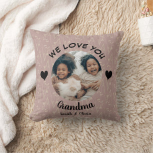 We love you Grandma personalized photo keepsake Throw Pillow