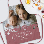 We Love You Grandma Photo Apron<br><div class="desc">Their is no better cook than grandma! Looking for a special gift for your grandmother, then this personalized apron is perfect featuring a precious family photo of the children, a modern cute heart border design, the saying "we love you grandma", and the grandchildrens names.</div>