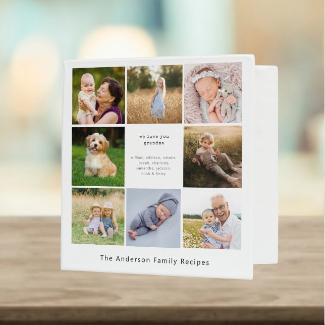 we love you grandma photo grid family recipes binder (Creator Uploaded)