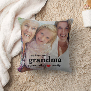 we love you grandma photo  throw pillow