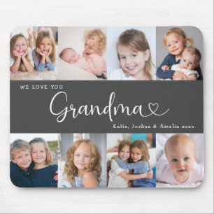 We Love you Grandma Script 8 Photo Modern Mouse Pad