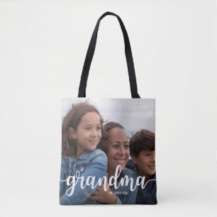 We Love You Grandma   Two Full Bleed Photos Tote Bag