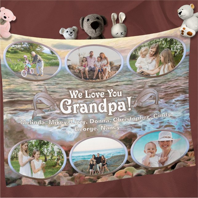 We Love You Grandpa 0742 Fleece Blanket (Creator Uploaded)