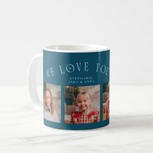 We Love You Grandpa 4-Photo Teal Coffee Mug