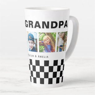 We love you Grandpa Chess Pattern 5 Photo Keepsake Latte Mug