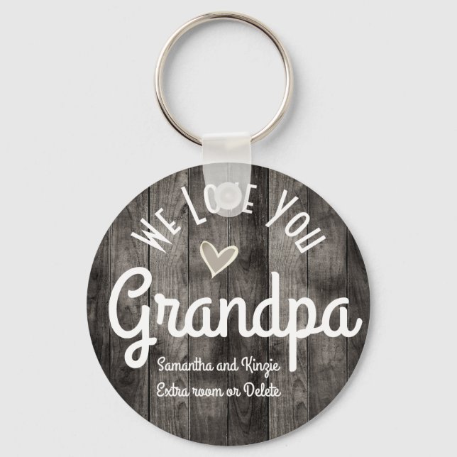We Love you Grandpa Custom Names Keychain (Front)