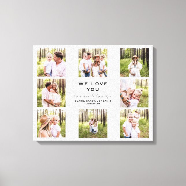 We love You Grandpa & Grandma Photo Collage Canvas (Front)