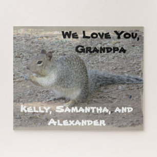 We Love You Grandpa Grey Squirrel Photo Gramps Jigsaw Puzzle