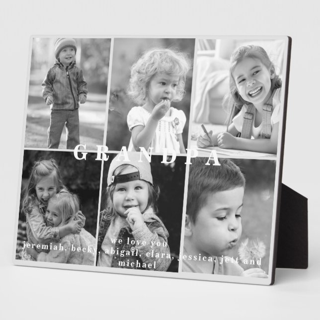 We love You Grandpa Names Photo Collage Plaque (Side)