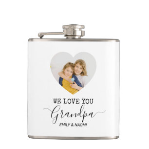 We Love You Grandpa Personalized Flask