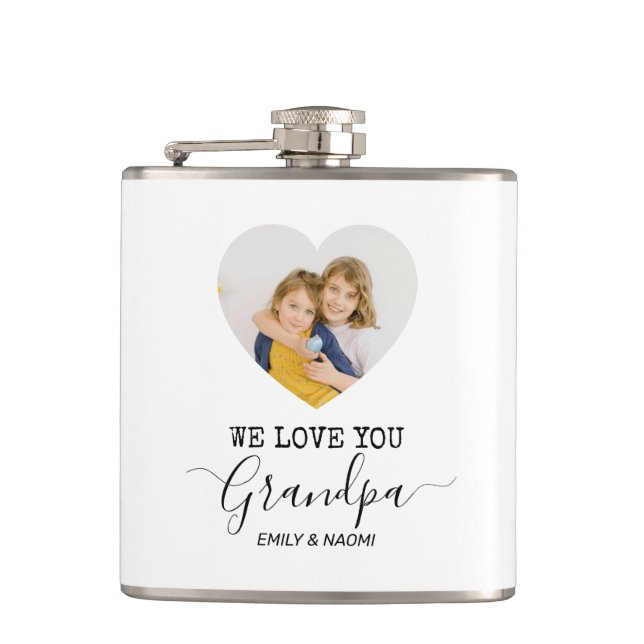 We Love You Grandpa | Personalized Flask (Front)