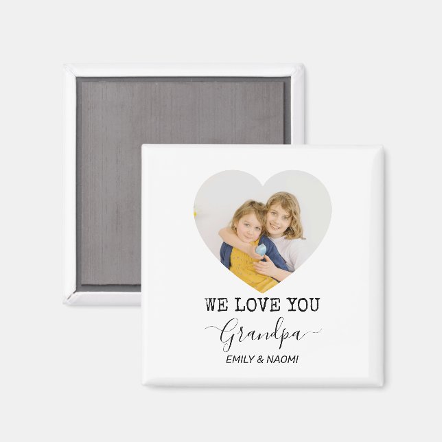 We Love You Grandpa |  Personalized Magnet (Front/Back)