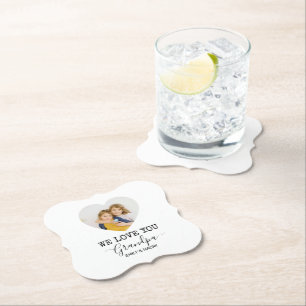 We Love You Grandpa Personalized Paper Coaster