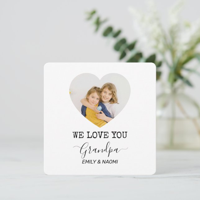 We Love You Grandpa | Personalized Photo Card (Standing Front)