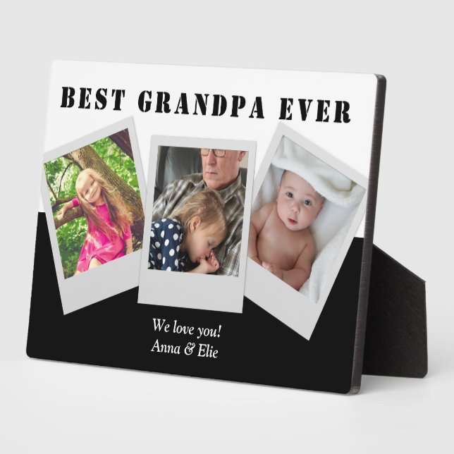 We Love You Grandpa Personalized Photo Collage Plaque (Side)