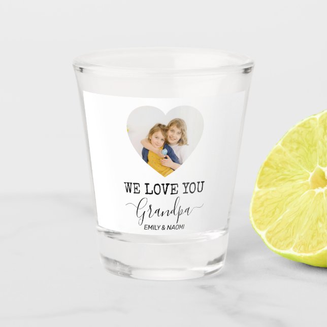 We Love You Grandpa | Personalized Shot Glass (Front)