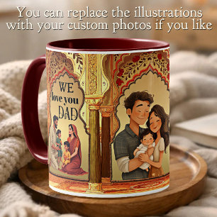 We Love You Happy Dad Indian Family Photo Coffee Mug