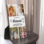 We Love You Meemaw Family Modern Photo Collage Plaque<br><div class="desc">The Meemaw We Love You Heart Modern Photo Collage Plaque is a touching and personalized gift that showcases your love for your grandmother. This beautifully designed plaque features a heart-shaped photo collage, allowing you to add your favourite family pictures in a modern and stylish layout. The heartfelt "We Love You,...</div>