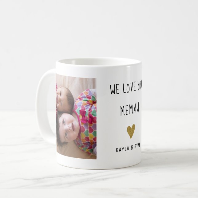 We Love You Memaw 2 Photo Collage Grandma  Coffee Mug (Front Left)