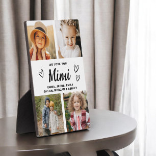 We Love You Mimi Family Modern Photo Collage Plaque