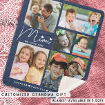 We Love You Mimi Grandkids 6 Photo Collage Blue   Sherpa Blanket<br><div class="desc">Customized Mimi blanket with grandkids names and  grandchildren photos .Makes a special, memorable and unique keepsake gift for holidays, birthday, grandparents day, mothers day and Christmas.</div>