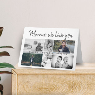 We love you Modern Script 6 Photo Collage Card