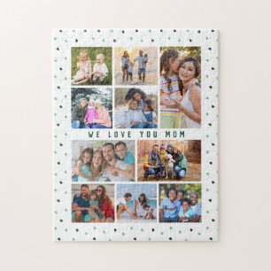 We Love You Mom 10 Photo Collage Modern Love Heats Jigsaw Puzzle