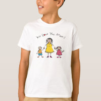 We Love You Mom Cartoon Family Happy Mother's Day