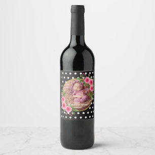 We Love You Mom Custom Mother's Day Photo Collage Wine Label