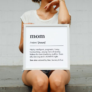 We Love You Mom Definition Poster Mothers Day Gift